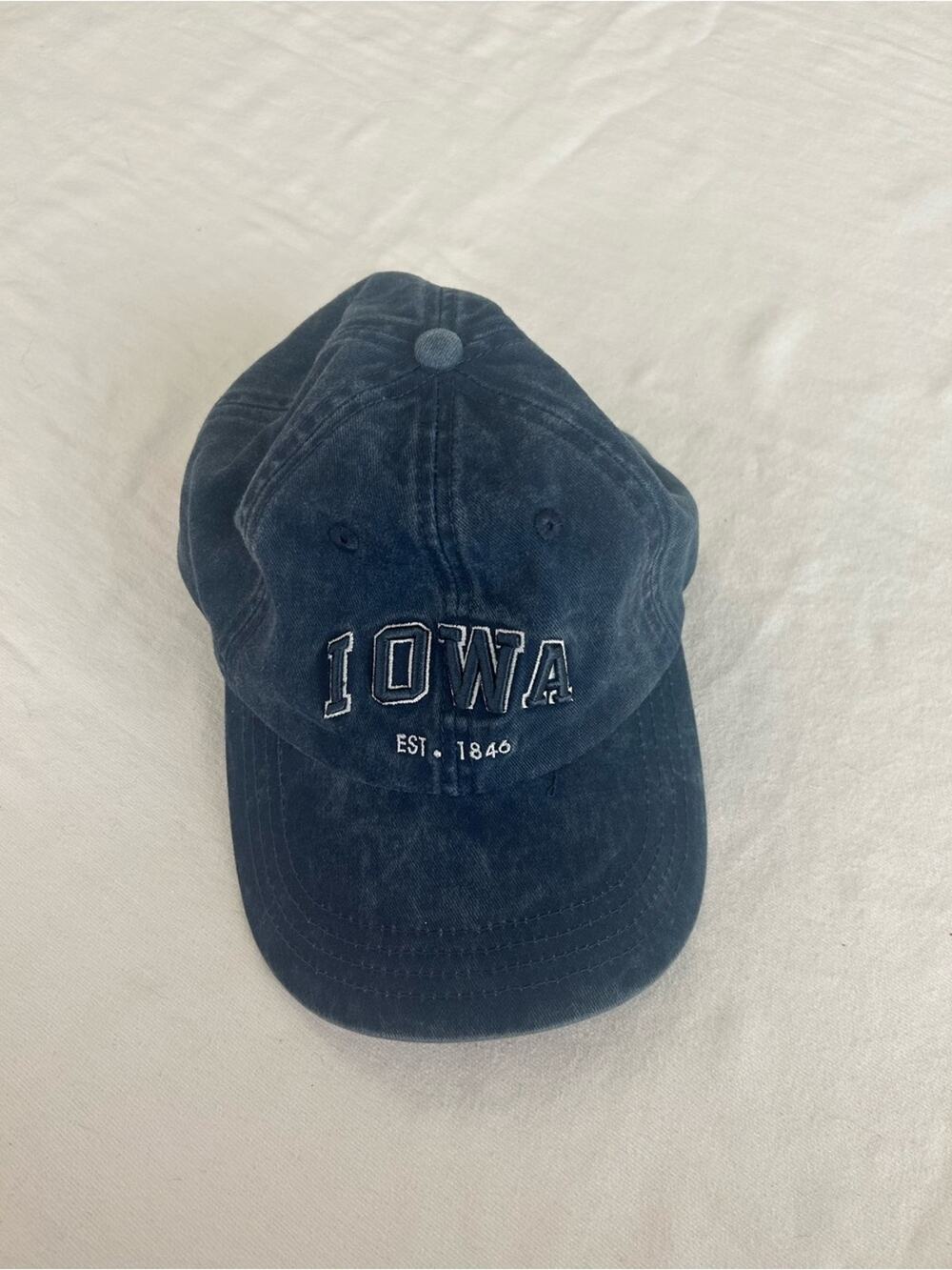 University of Iowa Adjustable Baseball Cap Navy Embroidered Dad Hat Cotton